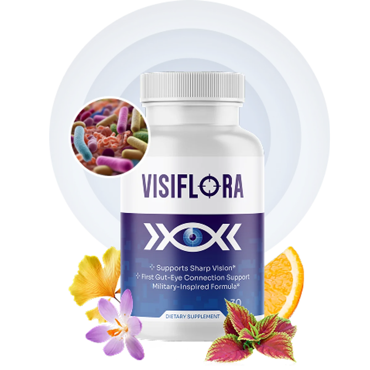 VisiFlora Natural Longevity & Vitality Formula — Front Label